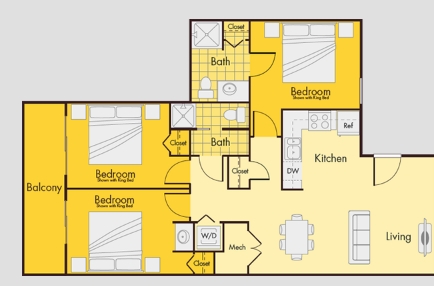 3BR/2BA - Lofts on College