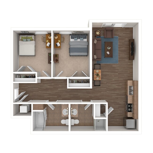 The Jefferson F Floorplan - ELEVATE Student Living - The Jefferson