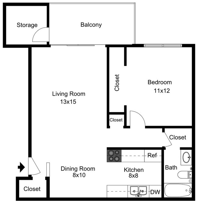 Rustic Oaks - 1B1B - 680 Sq Ft - 2D.jpg - Rustic Oaks