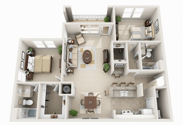 Floorplan - The Arbor Walk Apartments