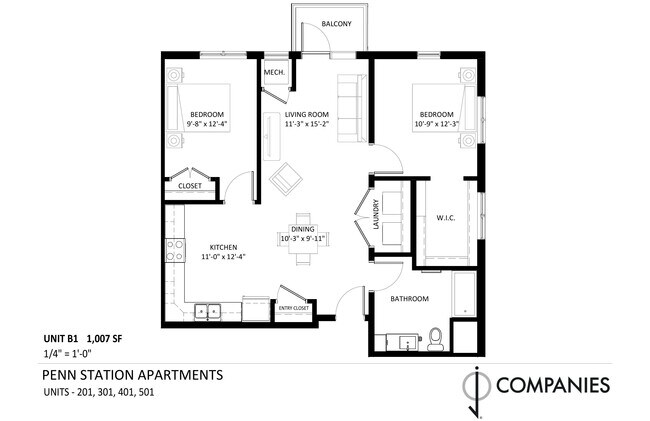 Floorplan - Penn Station Apartments