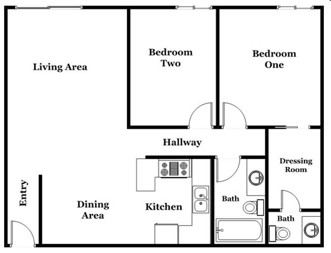 2BR/1.5BA - Mountain View Manor Apartments