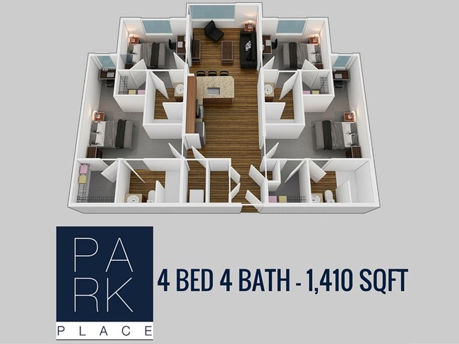 Floorplan - Park Place Columbia (Student Housing)