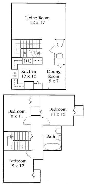 Three Bedroom Floor Plan - Bartley Manor