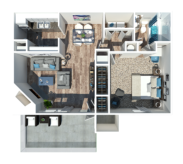1 Bedroom | 1 Bath | 748 Sq Ft - Watermark