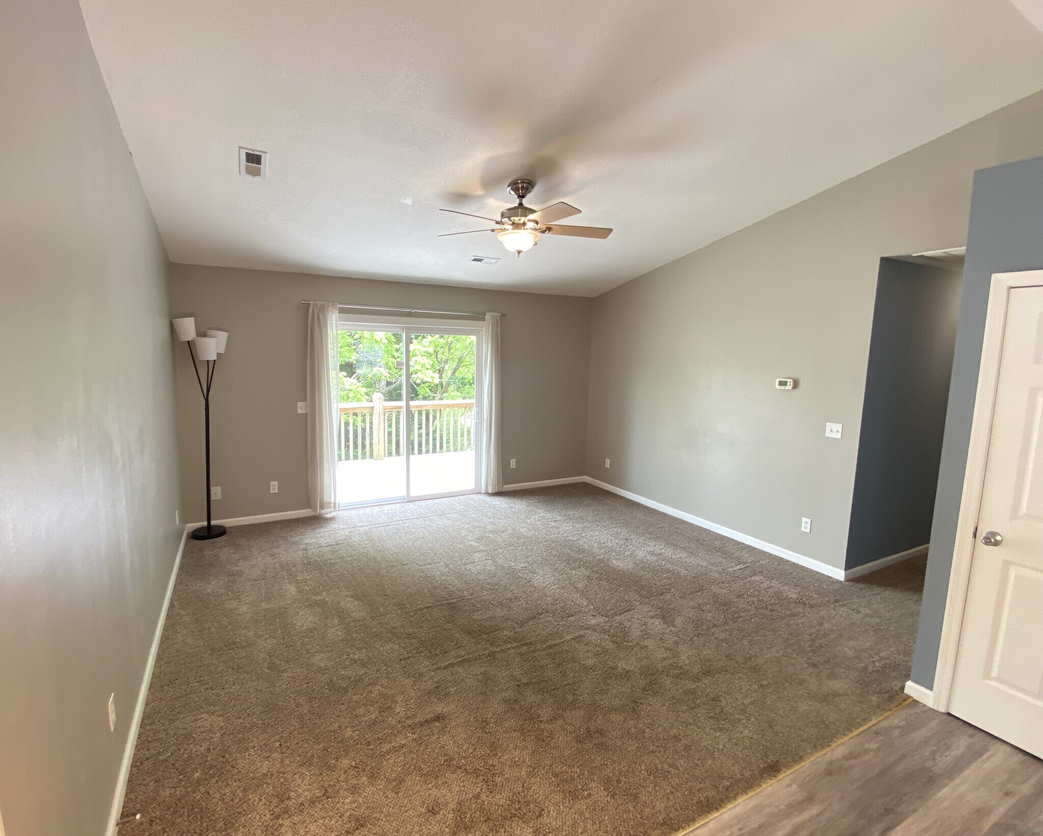 Living room with sliding door to porch - 12 Brookside Cir