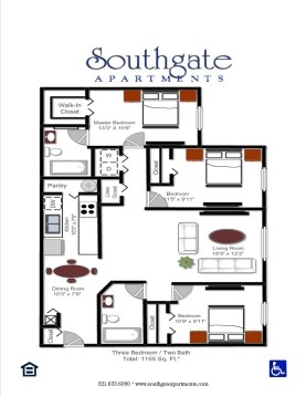 3BR/3BA - Southgate Apartments