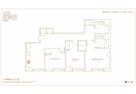 Residence D, Floors 9-11 FLEX - The Lewis