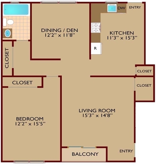 1BR/1BA - Riverside Village