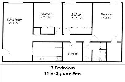 3BR/1BA - Valley View Apartments
