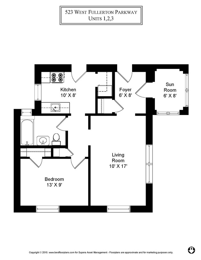 1 Bedroom / 1 Bath / 621 Sq.Ft. - 523-31 W. Fullerton