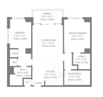 2BR/2BA - Midblock