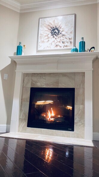 Gas fireplace in living room - 580 Hampshire Dr