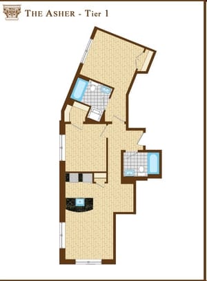 2BR/2BA - The Asher