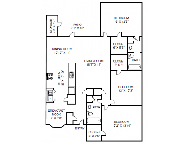 Floorplan - Caveness Farms Apartments