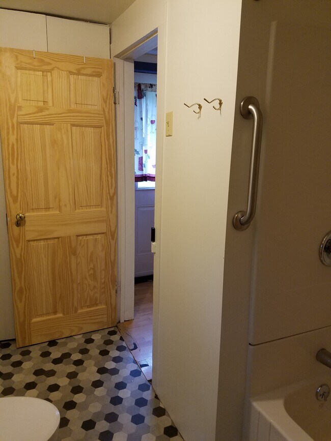 Bathroom, west wall with entry to Kitchen. - 15 Goodrich St