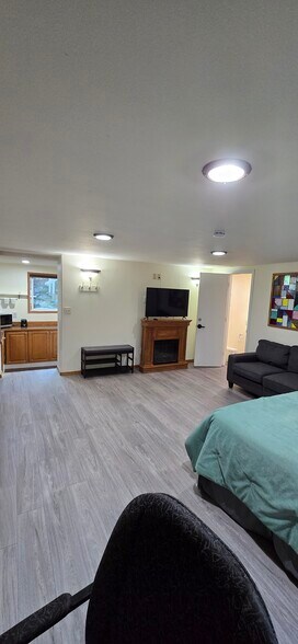 Large room with electric fireplace - 713 5th St