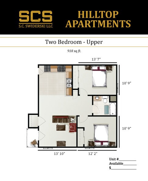 Floorplan - Hilltop Apartments