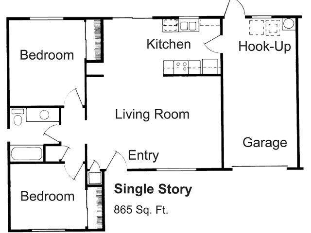 2BR/1BA - Hilltop Village Apartments