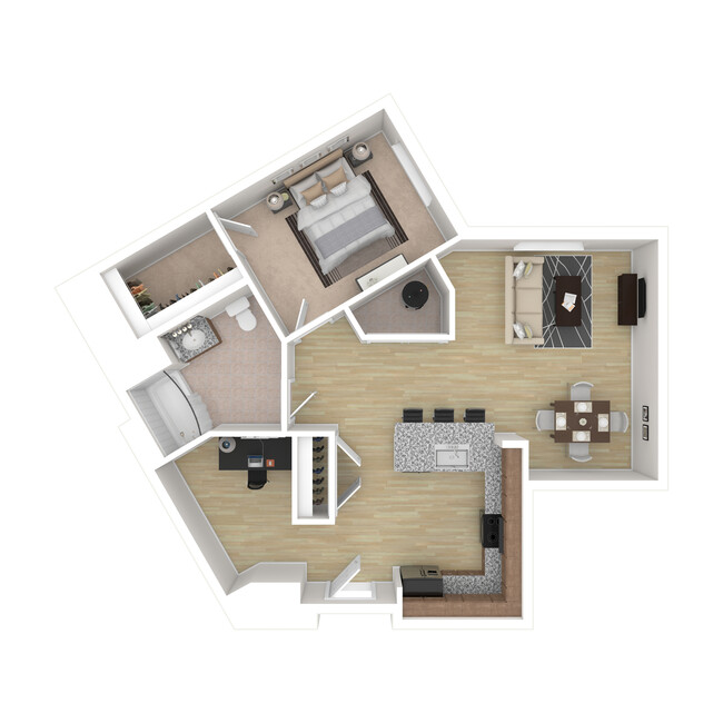 Poppy - 1 Bed, 1 Bath, 819-831 sq. ft. - Oakwood Meadow Senior Residences