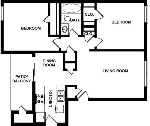 2BR/1BA - Shadow Bend Apartments