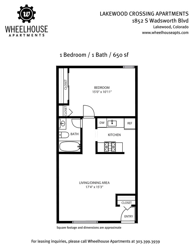 1/1, 650sf - Lakewood Crossing