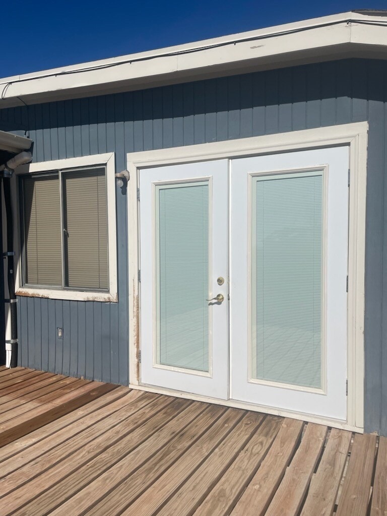 Exterior view of deck french doors - 240 W Kyle Dr
