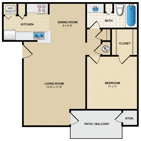 Floorplan - Pebblebrook Apartment Homes