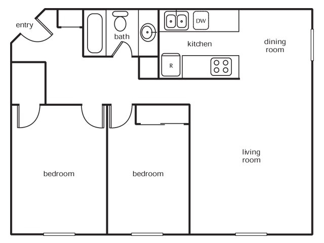 2BR/2BA - The Green Tree Apartments