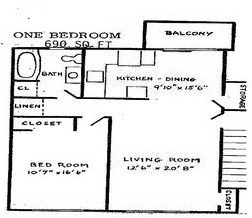 1BR/1BA - Colonial Apartments