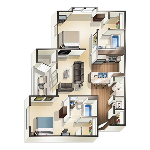 The Dixon Energy Upgraded - 2x2 - The Hangout | Student Housing