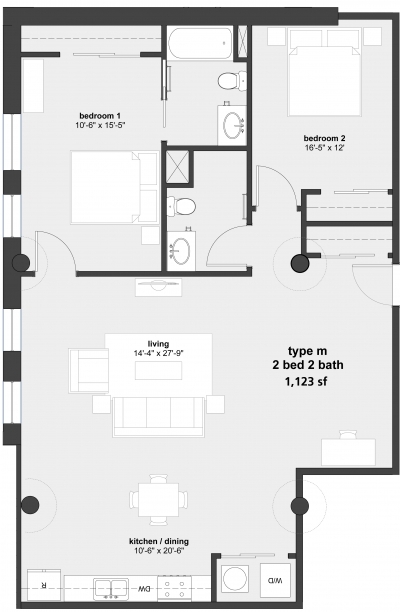 2BR/2BA - Temtor Lofts