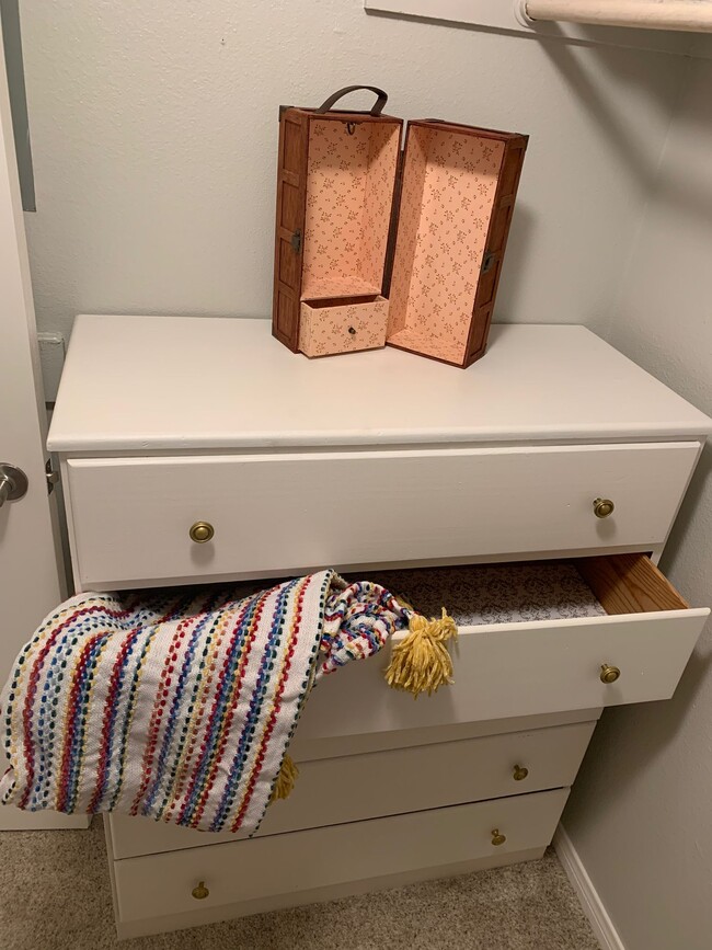 Small dresser inside the walk-in closet makes the smaller clothing items easily accessible - 24137 Del Monte Dr