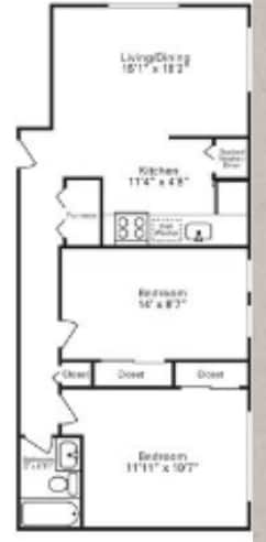2BR/1BA - The Washington