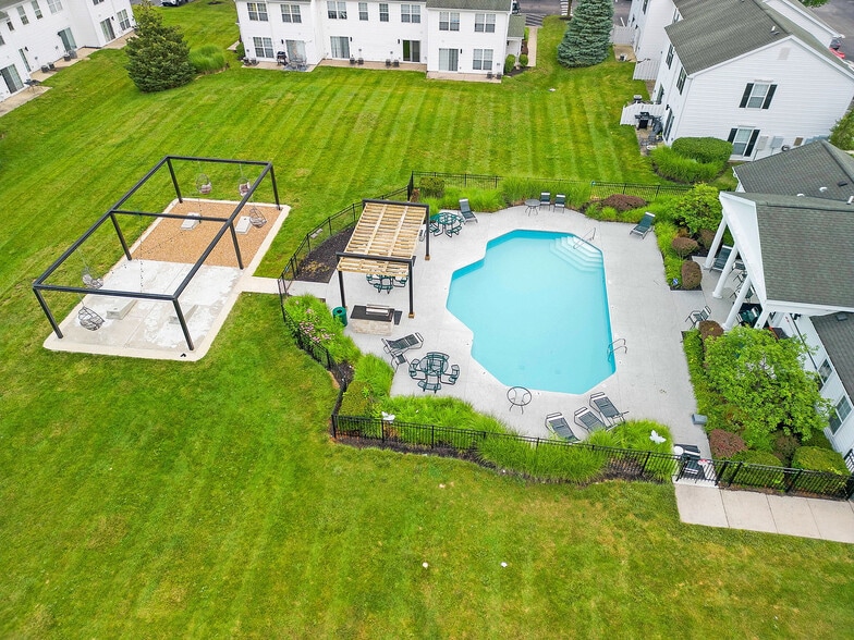 Aerial View of Pool and Outdoor Lounge - Reserve at Easton