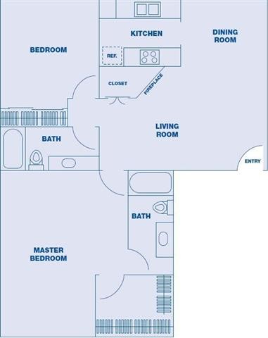 Floorplan - Warner Courtyard Apartments