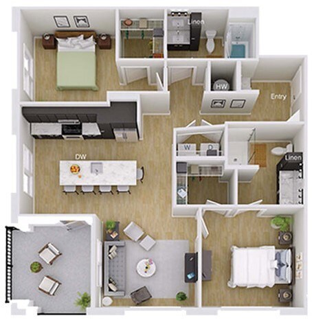 Floorplan - Foster on the Park Apartments