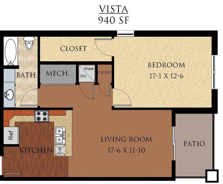 Vista Floorplan - Sierra Pointe Apartments