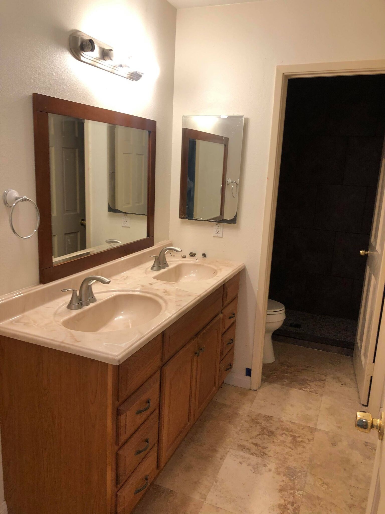 Upstairs bathroom; view from master bedroom's access door, hallway access door to the right - 9594 Easter Way