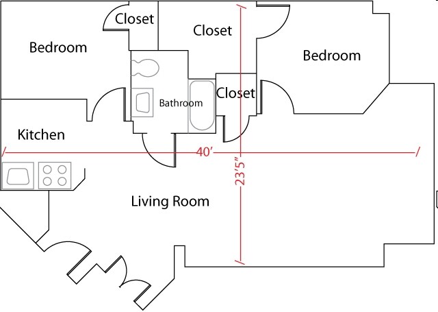 2BR/1BA - The Dakota