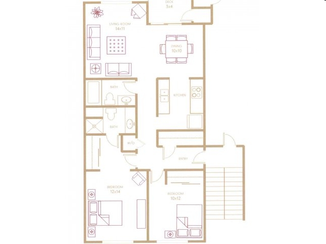 2BR/2BA - Crystal Lake