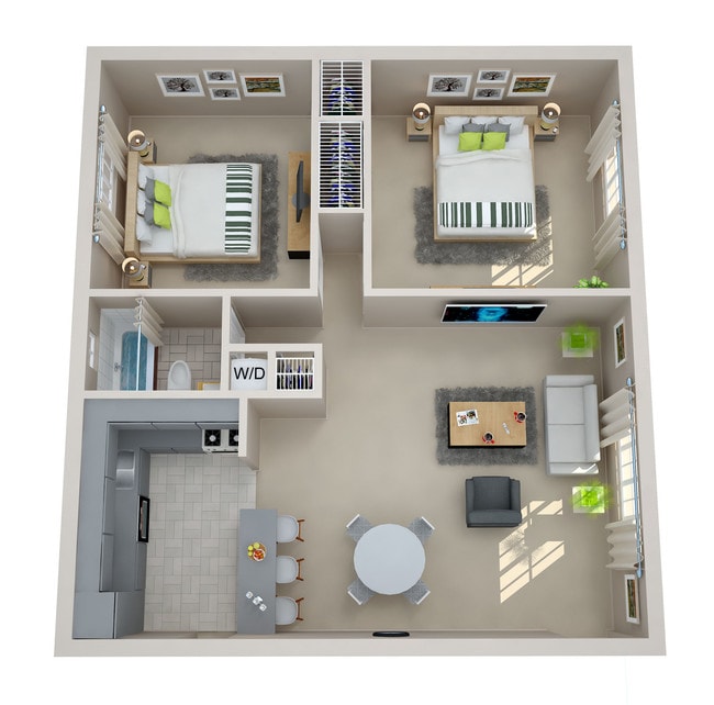 Renovated Two Bedroom Floor Plans - Sunset Rock Apartments