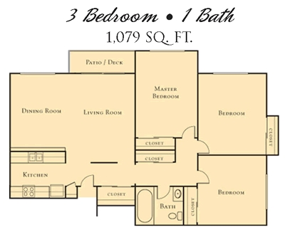 3BR/1BA - Santa Rosa Garden Apartments