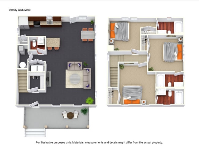 Merit Floorplan - Varsity Club | Student Housing