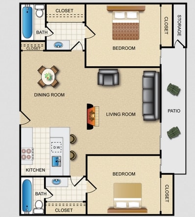 2BR/2BA - The Linden Apartments