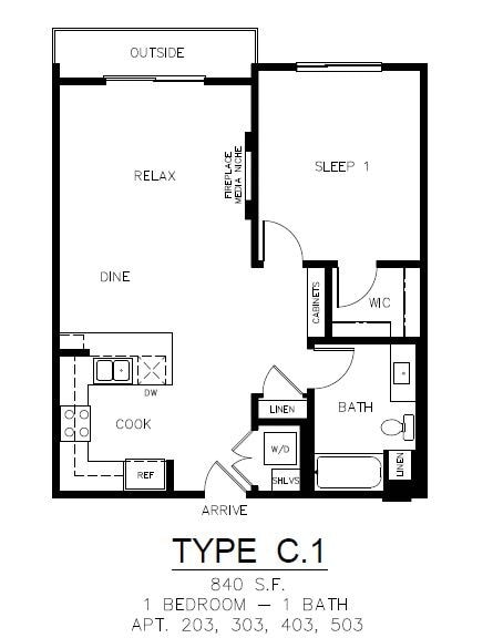 Floorplan - NOHO Arts District MODERNO Metro