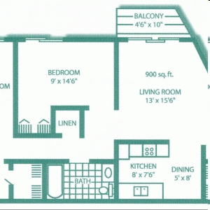 2BR/1BA - Garden View Apartments