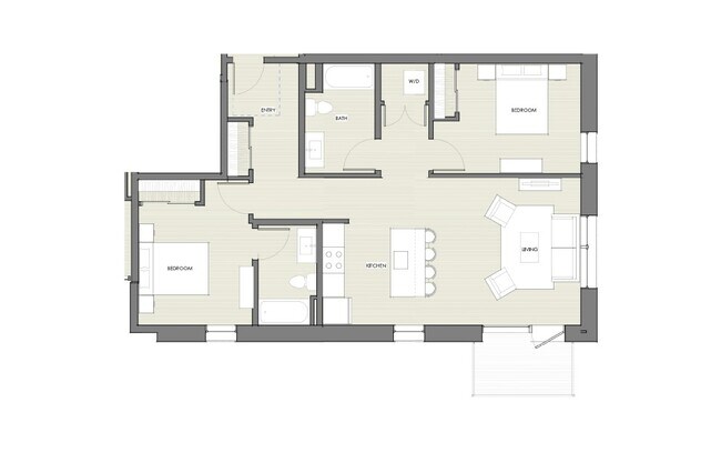 Two Bedroom C - 1,038 SF - The Richmond Residences
