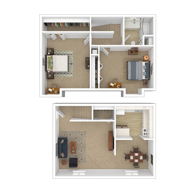 2 Beds | 1 Bath | 932 sq ft - Chateau De Ville