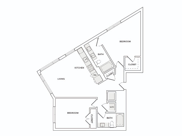 B03 2 bedroom floor plan - Modera Founders Row